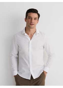 Reserved - Bawełniana koszula slim fit - biały ze sklepu Reserved w kategorii Koszule męskie - zdjęcie 184279223