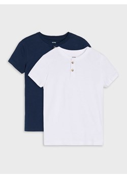 Sinsay - Koszulki z ozdobnymi guzikami 2 pack - granatowy ze sklepu Sinsay w kategorii T-shirty chłopięce - zdjęcie 184279763