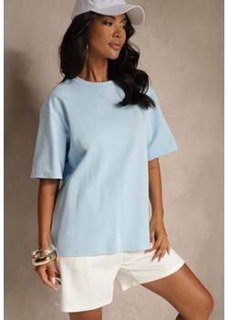 Jasnoniebieski Basicowy T-shirt z Bawełny Meranissea ze sklepu renee.pl w kategorii Bluzki damskie - zdjęcie 184279980