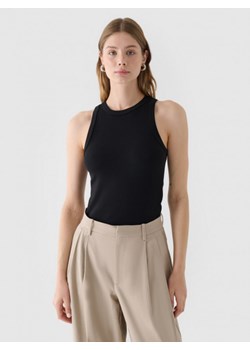 Damski top basic Outhorn OTHWAW24TSLEF153 - czarny ze sklepu Sportstylestory.com w kategorii Bluzki damskie - zdjęcie 184280041