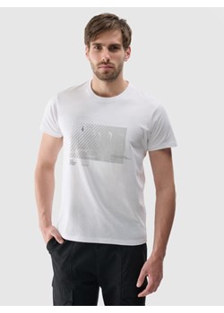 Męski t-shirt z nadrukiem 4F 4FRSS24TTSHM2469 - biały ze sklepu Sportstylestory.com w kategorii T-shirty męskie - zdjęcie 184280260