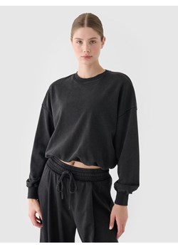 Damska bluza dresowa nierozpinana bez kaptura 4F 4FRSS24TSWSF2032 - czarna ze sklepu Sportstylestory.com w kategorii Bluzy damskie - zdjęcie 184280300