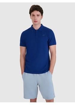 Męska koszulka polo 4F 4FWMM00TPTSM366 - granatowa ze sklepu Sportstylestory.com w kategorii T-shirty męskie - zdjęcie 184280323