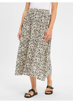 Msch Copenhagen Damska spódnica midi - MSCHJusia Kobiety wiskoza piaskowy wzorzysty ze sklepu vangraaf w kategorii Spódnice - zdjęcie 184280800