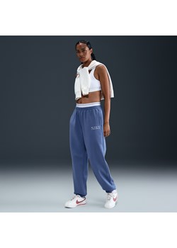 Damskie spodnie dresowe z wysokim stanem Nike Sportswear Phoenix Fleece - Niebieski ze sklepu Nike poland w kategorii Spodnie damskie - zdjęcie 184284311
