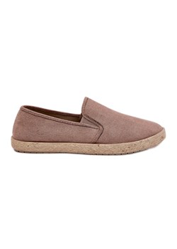 Espadryle Tenisówki Męskie Z Eko Zamszu Ciemnobeżowe beżowy ze sklepu ButyModne.pl w kategorii Espadryle męskie - zdjęcie 184285150