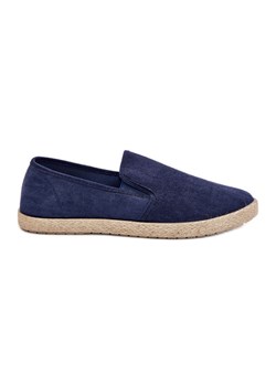 Boto Espadryle Tenisówki Męskie Z Eko Zamszu Granatowe Lunaria niebieskie ze sklepu ButyModne.pl w kategorii Trampki męskie - zdjęcie 184285331