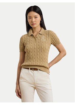 LAUREN RALPH LAUREN Sweter 200932224011 Beżowy Slim Fit ze sklepu MODIVO w kategorii Swetry damskie - zdjęcie 184287901