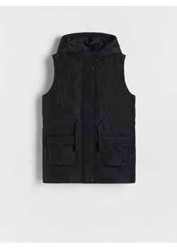 Reserved - Pikowana kamizelka z kapturem - czarny ze sklepu Reserved w kategorii Kamizelki dziewczęce - zdjęcie 184289144