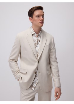 Reserved - Marynarka slim fit z domieszką lnu - beżowy ze sklepu Reserved w kategorii Marynarki męskie - zdjęcie 184289942