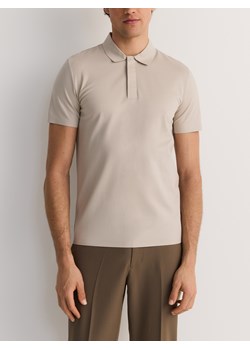 Reserved - Koszulka polo regular fit - beżowy ze sklepu Reserved w kategorii T-shirty męskie - zdjęcie 184292924
