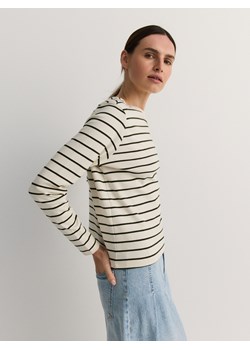 Reserved - Longsleeve z merceryzowanej bawełny - wielobarwny ze sklepu Reserved w kategorii Bluzki damskie - zdjęcie 184293041