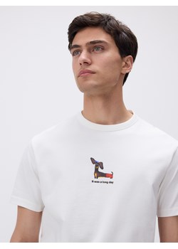 Reserved - T-shirt comfort z nadrukiem - złamana biel ze sklepu Reserved w kategorii T-shirty męskie - zdjęcie 184293562