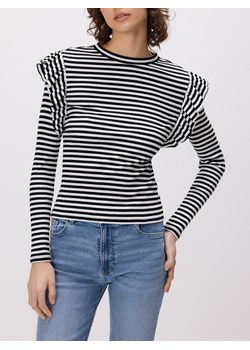 Reserved - Dzianinowy longsleeve z falbanami - wielobarwny ze sklepu Reserved w kategorii Bluzki damskie - zdjęcie 184293623