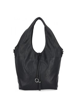 Torebka Damska Shopper Bag firmy Hernan HB0325 Czarna ze sklepu PaniTorbalska w kategorii Torby Shopper bag - zdjęcie 184294194