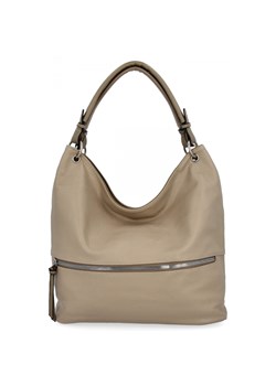 Uniwersalna Torebka Damska XL firmy Hernan HB0386 Ciemno Beżowa/Ziemista ze sklepu PaniTorbalska w kategorii Torby Shopper bag - zdjęcie 184294393