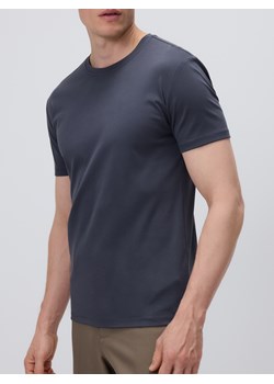 Reserved - T-shirt slim z bawełny pima - ciemnoszary ze sklepu Reserved w kategorii T-shirty męskie - zdjęcie 184294733