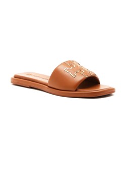 TORY BURCH Skórzane klapki DOUBLE T SPORT SLIDE ze sklepu Gomez Fashion Store w kategorii Klapki damskie - zdjęcie 184302011