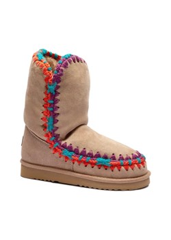 MOU Skórzane śniegowce Eskimo overstitching | z dodatkiem wełny ze sklepu Gomez Fashion Store w kategorii Śniegowce damskie - zdjęcie 184303651