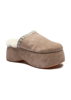 MOU Skórzane mule CHUNKY | z dodatkiem wełny ze sklepu Gomez Fashion Store w kategorii Klapki damskie - zdjęcie 184304472