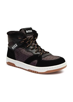 BOSS Kidswear Ocieplane sneakersy | z dodatkiem skóry ze sklepu Gomez Fashion Store w kategorii Buty sportowe dziecięce - zdjęcie 184305284
