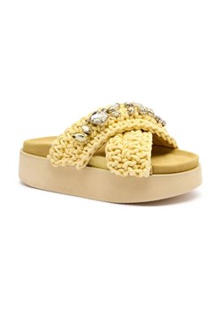 INUIKII Klapki WOVEN STONES PLATFORM | z dodatkiem skóry ze sklepu Gomez Fashion Store w kategorii Klapki damskie - zdjęcie 184305934