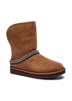 UGG Skórzane śniegowce CLASSIC SHORT CRESCENT | z dodatkiem wełny ze sklepu Gomez Fashion Store w kategorii Śniegowce damskie - zdjęcie 184306063
