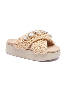 INUIKII Klapki WOVEN STONES PLATFORM | z dodatkiem skóry ze sklepu Gomez Fashion Store w kategorii Klapki damskie - zdjęcie 184306092
