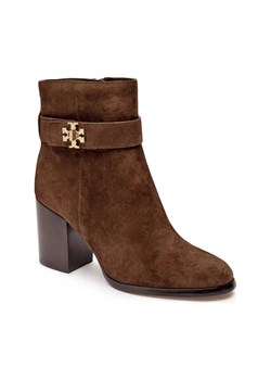 TORY BURCH Skórzane botki na słupku t-lock ze sklepu Gomez Fashion Store w kategorii Botki - zdjęcie 184306262