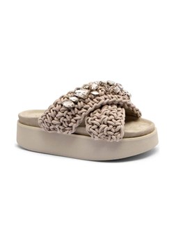 INUIKII Klapki WOVEN STONES PLATFORM | z dodatkiem skóry ze sklepu Gomez Fashion Store w kategorii Klapki damskie - zdjęcie 184306283
