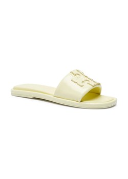 TORY BURCH Skórzane klapki DOUBLE T ze sklepu Gomez Fashion Store w kategorii Klapki damskie - zdjęcie 184306402