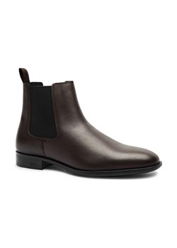 BOSS BLACK Skórzane sztyblety Colby_Cheb_gr ze sklepu Gomez Fashion Store w kategorii Buty zimowe męskie - zdjęcie 184306454