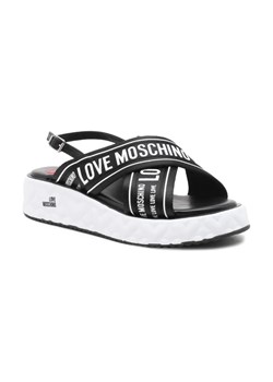 Love Moschino Skórzane sandały NASTROLOGO ze sklepu Gomez Fashion Store w kategorii Sandały damskie - zdjęcie 184307042