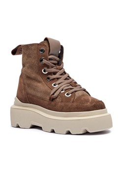 INUIKII Skórzane botki na platformie MATILDA SHEARLING ze sklepu Gomez Fashion Store w kategorii Botki - zdjęcie 184307891