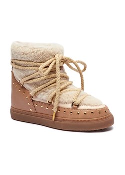 INUIKII Skórzane śniegowce CURLY ROCK WEDGE | z dodatkiem wełny ze sklepu Gomez Fashion Store w kategorii Śniegowce damskie - zdjęcie 184309151