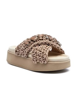 INUIKII Klapki WOVEN STONES PLATFORM | z dodatkiem skóry ze sklepu Gomez Fashion Store w kategorii Klapki damskie - zdjęcie 184312063