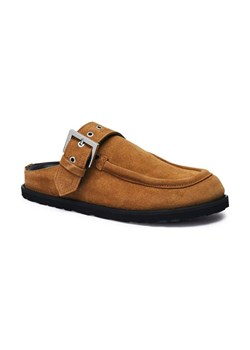 HUGO Skórzane klapki Artentia_Sabot_BKSD ze sklepu Gomez Fashion Store w kategorii Klapki damskie - zdjęcie 184313043