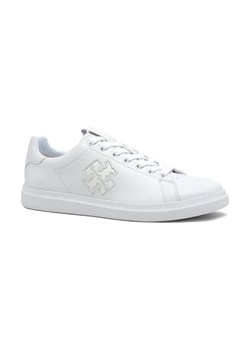 TORY BURCH Skórzane sneakersy DOUBLE T HOWELL COURT ze sklepu Gomez Fashion Store w kategorii Buty sportowe damskie - zdjęcie 184313673
