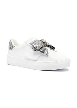 Kurt Geiger Skórzane sneakersy MINI LANEY BOW ze sklepu Gomez Fashion Store w kategorii Buty sportowe dziecięce - zdjęcie 184314642