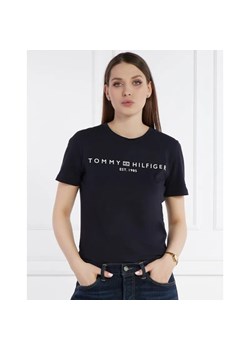 Tommy Hilfiger T-shirt REG CORP LOGO C-NK SS | Regular Fit ze sklepu Gomez Fashion Store w kategorii Bluzki damskie - zdjęcie 184322551