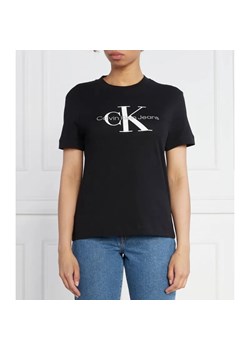 Calvin Klein Jeans T-shirt CORE MONOLOGO | Regular Fit ze sklepu Gomez Fashion Store w kategorii Bluzki damskie - zdjęcie 184326063