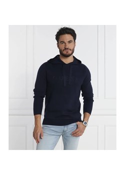 GUESS Bluza ALVIN LS HOODIE LOGO SWTR | Regular Fit | z dodatkiem jedwabiu ze sklepu Gomez Fashion Store w kategorii Bluzy męskie - zdjęcie 184326373