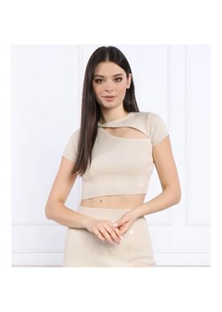Calvin Klein Jeans Top ASYM CUT OUT KNITTED TOP | Slim Fit ze sklepu Gomez Fashion Store w kategorii Bluzki damskie - zdjęcie 184326491