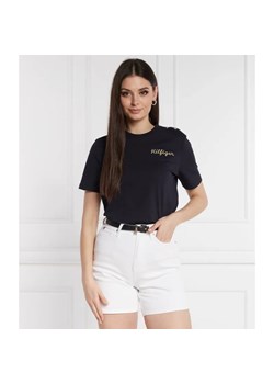 Tommy Hilfiger T-shirt GOLD BUTTON | Regular Fit ze sklepu Gomez Fashion Store w kategorii Bluzki damskie - zdjęcie 184331124