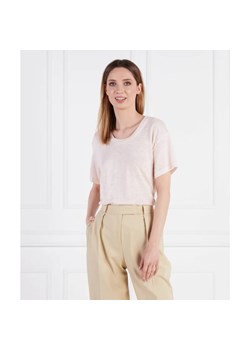 Samsøe Samsøe Lniany t-shirt | Regular Fit ze sklepu Gomez Fashion Store w kategorii Bluzki damskie - zdjęcie 184331362