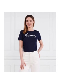 LAUREN RALPH LAUREN T-shirt KATLIN-SHORT SLEEVE-T-SHIRT | Slim Fit ze sklepu Gomez Fashion Store w kategorii Bluzki damskie - zdjęcie 184331453