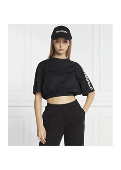 Karl Lagerfeld T-shirt nylon mix | Relaxed fit ze sklepu Gomez Fashion Store w kategorii Bluzki damskie - zdjęcie 184336544