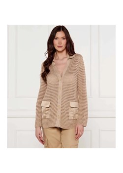 Marc Cain Kardigan | Straight fit | z dodatkiem lnu ze sklepu Gomez Fashion Store w kategorii Swetry damskie - zdjęcie 184337264