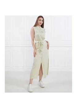 Calvin Klein Sukienka z paskiem TENCEL SLEEVELESS SHIRT DRESS | z dodatkiem lnu ze sklepu Gomez Fashion Store w kategorii Sukienki - zdjęcie 184338054