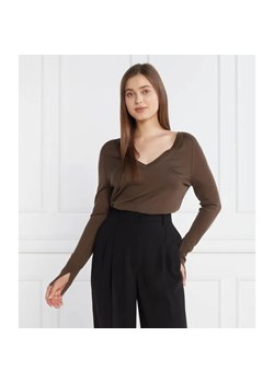 Calvin Klein Wełniany sweter EXTRA FINE V-NK | Regular Fit ze sklepu Gomez Fashion Store w kategorii Swetry damskie - zdjęcie 184338704